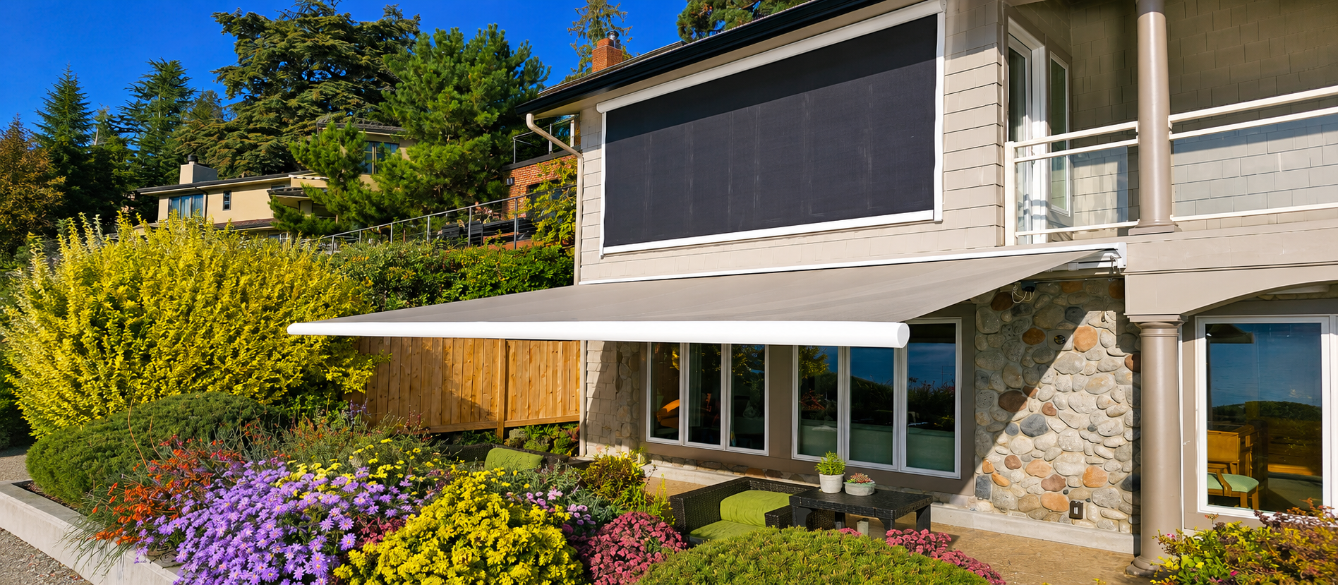 Rainier Shade retractable awnings — four models for Pacific Northwest homes